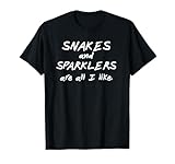 Funny Snakes and Sparklers All I Like 4th of July T Shirt T-Shirt