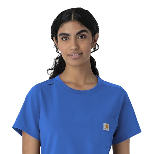 Carhartt Scrubs for Women Force Cross-Flex Crew Neck Tops with 1 Pocket - image 6