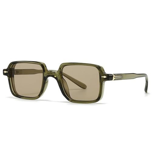 Lunettes de soleil carrées en acétate avec rivets au design rétro chic