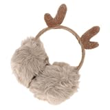 [LIFKICH] アンティラ形状 イヤーマフ 付き バックパック ふわふわ ヘッドギア 学生用 レジャーバッグ カジュアル 防寒 アウトドア ショッピング 旅行 向け 黄色