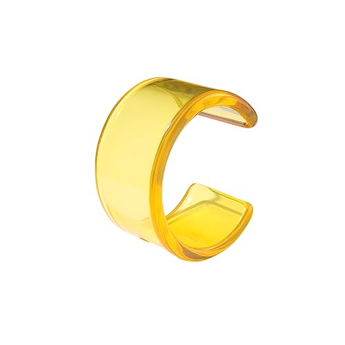 Pingyongchang Acrylic Colorful Resin Geometric Simple Open Bracelet Transparent Wide Cuff Bangle