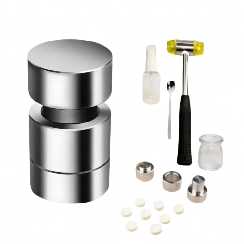 Manual Press Tool Metal Mold with Rubber Mallet Set for DIY Incense Tablets Soap Bars Pet Treats