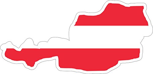 Akachafactory Autocollant Sticker adhesif Voiture Vinyle Drapeau Carte Autriche