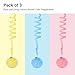 Potaroma Hanging Fluffy Cat Catnip Ball Toys 3 Pcs with Bell, Interactive Cat Teaser Retractable Toys Indoor Kitten Play Chase Exercise Physical Stimulation