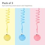 Potaroma Hanging Fluffy Cat Catnip Ball Toys 3 Pcs with Bell, Interactive Cat Teaser Retractable Toys Indoor Kitten Play Chase Exercise Physical Stimulation - Image 6