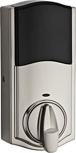 Image of Kwikset 916 Keyless Entry Touchscreen SmartCode Electronic Deadbolt Smart Lock Featuring SmartKey Security and ZigBee 3.0 Technology in Traditional Satin Nickel, Zigbee Hub Sold Separately