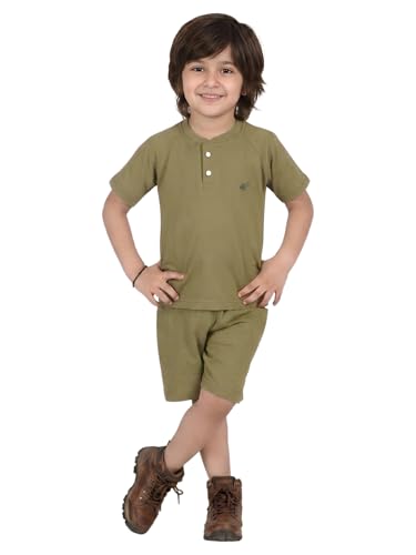Image of POLKA TOTS 100% Pure Cotton T-Shirt and Shorts Combo For Boys | Summer Dress & Beach Wear for Boys and Toddlers | Breathable Premium Fabric Co-Ord Set Kids | Relaxed Fit Casual Summer Outfit for Kids