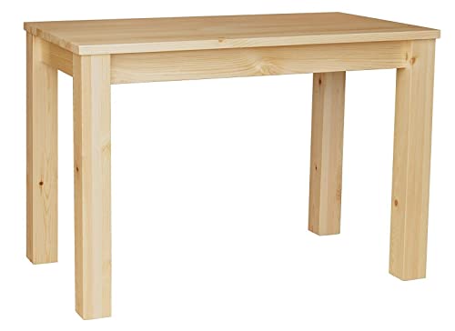 Table de salle à manger en bois de pin massif - Différentes tailles non hantée (60 x 130)