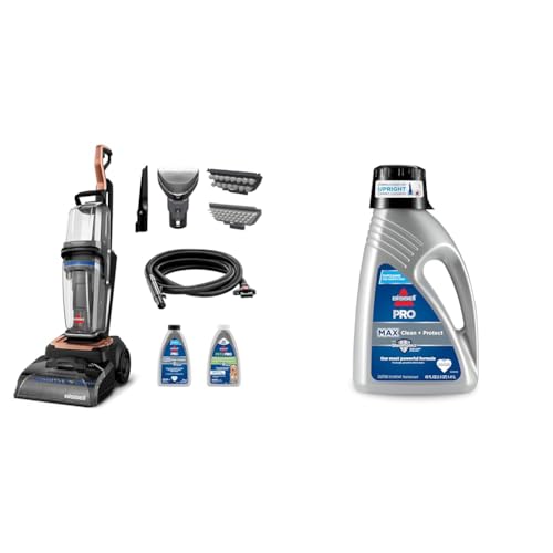 Image of BISSELL Revolution HydroSteam Carpet Cleaner, Upright Deep Cleaner, HydroSteam Technology, 4-inch Self-Cleaning Tough Stain Tool Included, 4123 + Deep Cleaning Concentrated Carpet Shampoo, 48 ounces