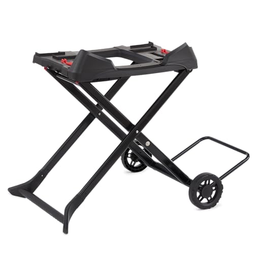 Image of Weber Q Portable Cart - Folding Grill Cart with Wheels for On‑The‑Go Cooking, All‑Terrain with Secure Strap, Upright Lock Indicator & Durable Wheels