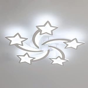 Goeco Plafoniera LED, Lampadario Cameretta Bimba 60W 6700LM, Lampada da Soffitto per Soggiorno Camera da Letto Camera dei Bambini, 6500K Luce Bianca Fredda
