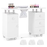 MOBILITÉ INTUITIVE : Huit roulettes pivotent à 360° pour un déplacement fluide et précis. Chacune est équipée d'un frein intégré pour fixer en un geste la table de manucure, assurant la stabilité totale. Ce bureau de manucure vous offrant ainsi liberté de mouvement et tranquillité d'esprit.