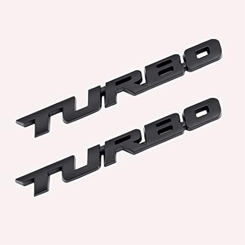 JINZHAO 2Pcs/Pair 3D Turbo Metal Decal Car Side Fender Rear Trunk Emblem Badge Sticker Decals Replacement Universal for All Cars (Black) Cover