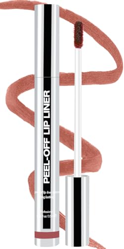 TENGLONG Peel Off Lip Liner Stain, Long Lasting Matte Lip Tattoo Makeup, Smudge-Proof, Highly Pigmented Color, Transfer-Proof, Waterproof, Suitable for All Skin Types, Rose Pink