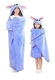 Unisex hooded blanket cute casual home clothes thick and warm lamb cape flannel shawl women's bathrobe blanket suitable for Christmas and Halloween holiday gifts