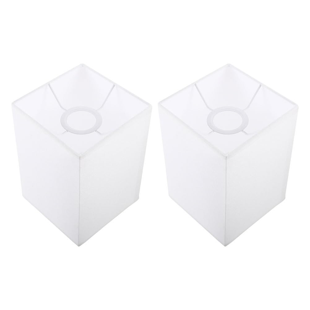 Garneck 2pcs Square Fabric Lampshades for Bulbs Table Lamp Shade Covers Cloth Lampshade Covers for Table Lamps Soft Light Diffusion Home and Living Room Lighting