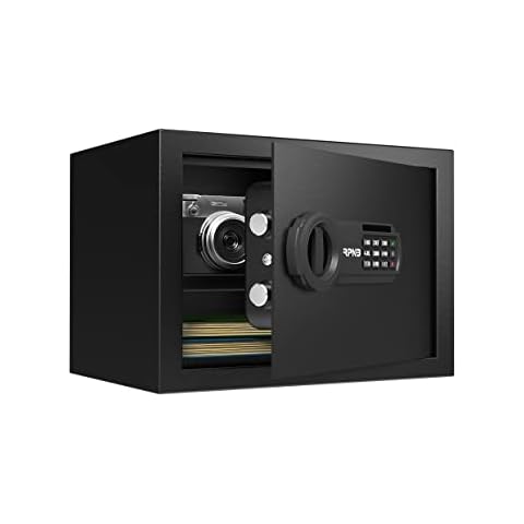 RPNB Deluxe Safe and Lock Box,Money Box,Digital Keypad Safe Box,Steel Alloy Drop Safe, Keypad Lock,Perfect for Home Office Hotel Business Jewelry Gun Cash Use Storage,0.5 Cubic Feet Cover