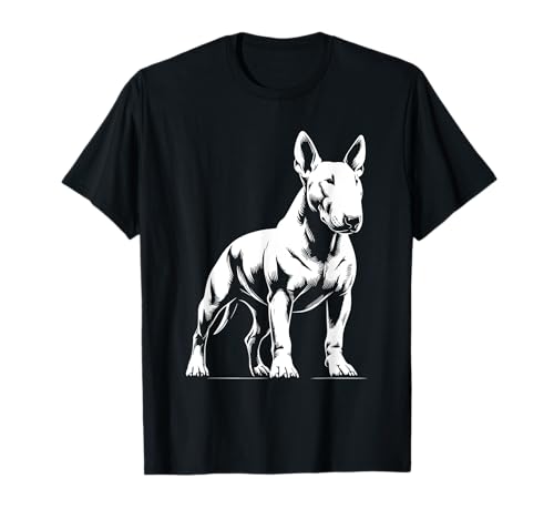 Dog Dad Mom Lover – Monochromatischer Bullterrier T-Shirt
