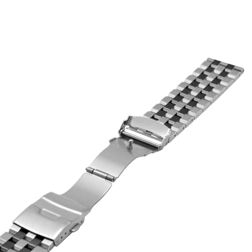 Image of Brushed Metal Watch Bands for Men Women Solid Stainless Steel Watch Band 18 /20 /22 /24 /26mm Watch Bracelet Strap Deployment Double Lock Deployment Buckle Black Silver Blue Gold