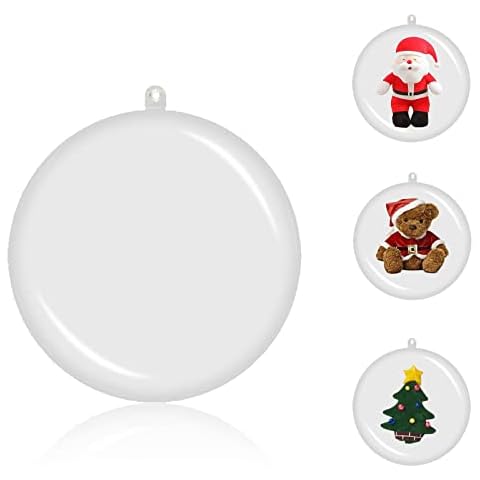 12 Pcs Clear Plastic Fillable Baubles ,DIY Fillable Bauble Tree Hanging Ornaments Ball Christmas Balls Ornaments Transparent Christmas Ball for Crafts Xmas Tree Decoration(5cm) Cover