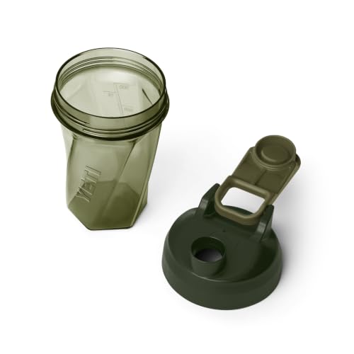 Image of YETI Yonder Helimix Vortex Blender Shaker Bottle Holds up to 20oz | No Blending Ball or Whisk | USA Made | Portable Pre Workout Whey Protein Drink Shaker Cup | Dishwasher Safe, Olive