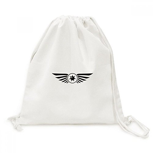Sac cordon voyage en toile noire au motif artistique pour vos escapades