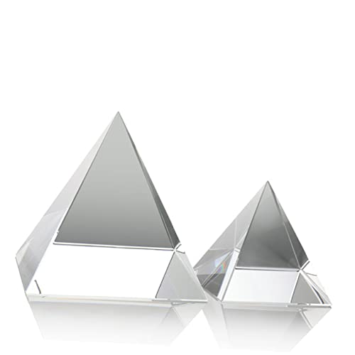 VOSAREA Pyramide Verre Optique Cristal Clair Réfractant Lumière Arc-Ciel pour Décoration Maison...