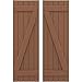 Ekena Millwork ARW102BB518X57BTH Americraft Five 2 Exterior Real Wood Joined Board-n-Batten Shutters w/Z-Bar (Per Pair), 17 1/2"W x 57"H, Burnt Toffee
