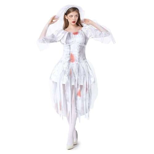 Disfraz de novia zombi para fiestas de rol y noches temáticas de terror