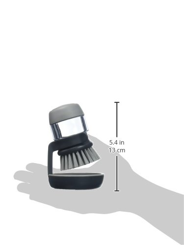 Joseph Joseph Palm Scrub Dish Brush Soap Dispensing Set with Holder, Gray 3.5-inches - Thumbnail 7
