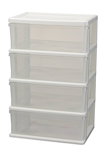 JEJ 収納ケース ホワイト 4段 シーズワイド 1020645
