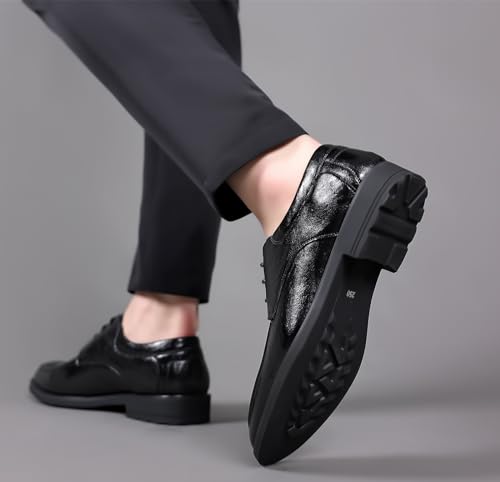 DADAWEN Men's Classic Formal Oxford Shoes Business Wingtip Lace Up Dress Shoes3