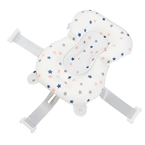 Image of Baby Bath Seat Cushion, Floating Bath Support Mat Foldable Adjustable Infant Bath Supporter Newborn Bathtub Seat Cushion Nonslip Baby Bathtub Mat Baby Tub Pillow for 0‑12 Months