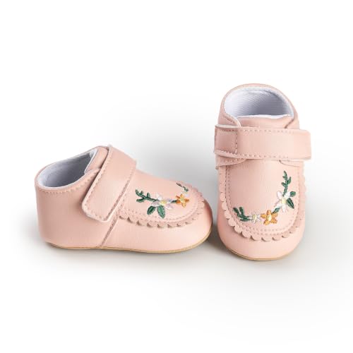 Image of HsdsBebe Baby Boys Girls Pu Leather Hard Bottom Walking Sneakers Toddler Rubber Sole First Walkers Infant Cartoon Slippers Crib Shoes