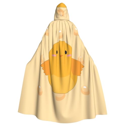 Poncho à capuche adulte costume Mardi Gras imprimé poussin