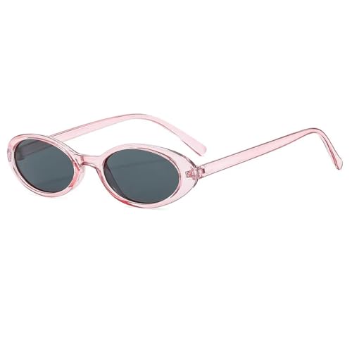 Lunettes de soleil ovales vintage œil de chat UV400 rose et noir pour femmes et hommes