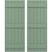 Ekena Millwork ARW401BB621X39TGH Americraft Six 3 Exterior Real Wood Joined Board-n-Batten Shutters (Per Pair), 21"W x 39"H, Track Green