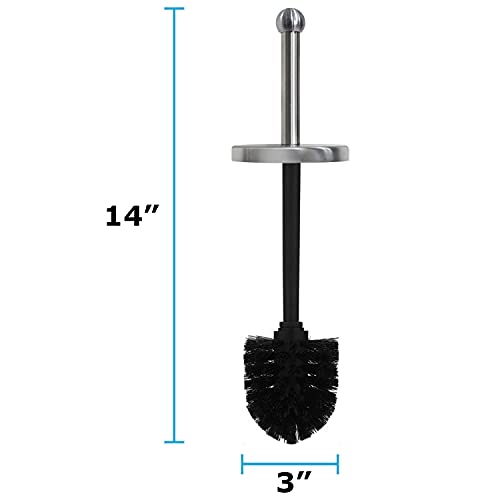 Blue Donuts Toilet Brush With Stainless Steel Holder, Toilet Bowl Cleaner Brush And Holder, Cleaning Brush Holder, Chrome #TOP2