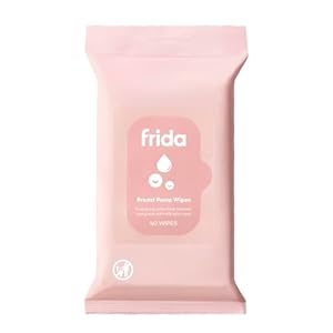 Frida Mom Breast Pump Wipes, Multi-Surface Cleaner, Removes Breastmilk Residue, Made with Food-Grade Ingredients, Baby and Milk Safe, Travel Essential for Breastfeeding Moms, 40 Count