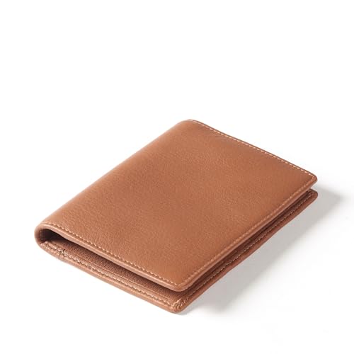 Leatherology Cognac Deluxe Passport Cover - 4 credit card slots, 2 side pockets, compact and functional design3
