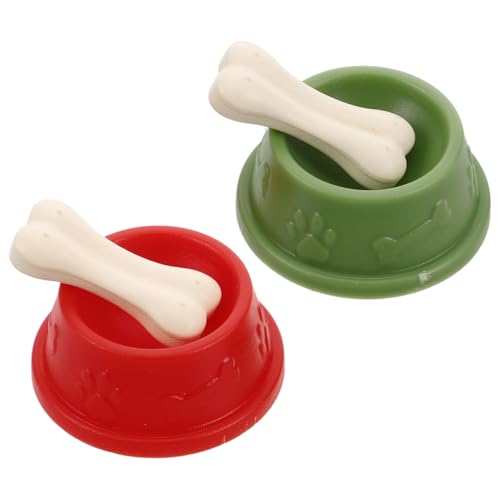 Gamelle miniature pour chien et os Garneck pour animer les scènes de maison de poupée