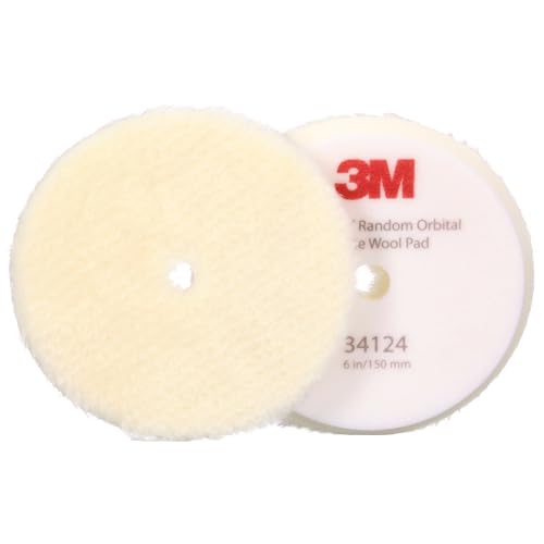 3M Perfect-It Polierpad mit Polierfell für Exzenter Poliermaschine, grob, weiß, 150 mm (6 in), 34124