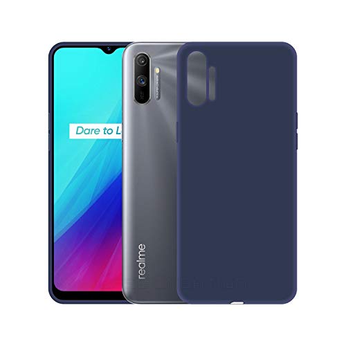 Image of Case Creation Luxurious OG Series for Realme C3 Case Cover,Anti-Dirty Slim Case Frosted Matte Cute Candy TPU Raised Bezel (Splash of Color) Back Cover for RealmeC3 -Navy Electric Blue