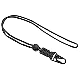 PATIKIL Abzeichen Schlüsselband mit Hebeklemme Einstellbar Halskette Schnur Riemen Metall Klammer für Schlüssel Pfeife Abzeichen Halter Schwarz