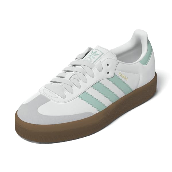 adidas FTWWHT/CLEMIN/Goldmt Unisex SAMBAE J FTWR whiteClear Mint/Gold met. 3.5 US, Wide Little_Kid
