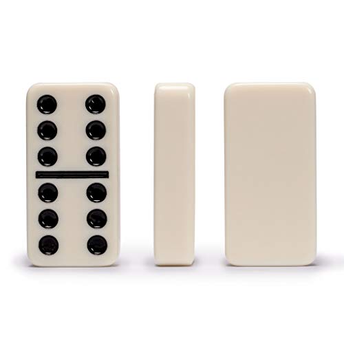 Set Dominos 28 piezas Doble 6 con caja madera oscura miniatura 6