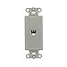 Leviton 40649-GY Decora Insert, 6P4C, Screw Terminals, Gray