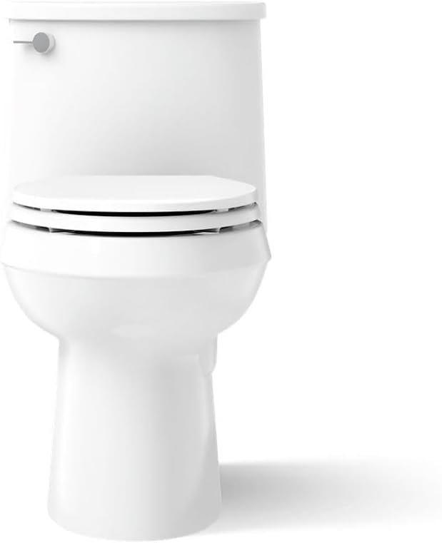 KOHLER Adair Comfort Height one-piece elongated 1.28 gpf toilet with Class Five flushing technology and left-hand trip lever, White
