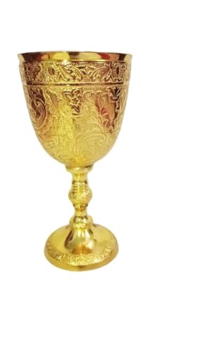 bona fide Brass Hand Crafted,wine chalice cups, golden goblet