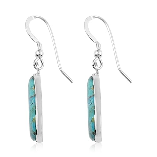Shop Lc Blue Turquoise Dangle Drop Earrings For Women 925 Sterling Silver Southwest Western Jewelry Boho Western Birthday Gifts #TOP3